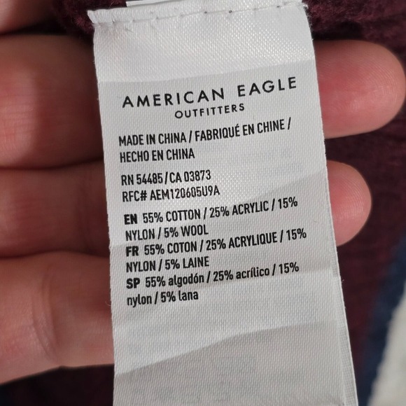 American Eagle Men Hoodie Sweater Medium Pullover Long Sleeve Aztec Southwest - Picture 5 of 11